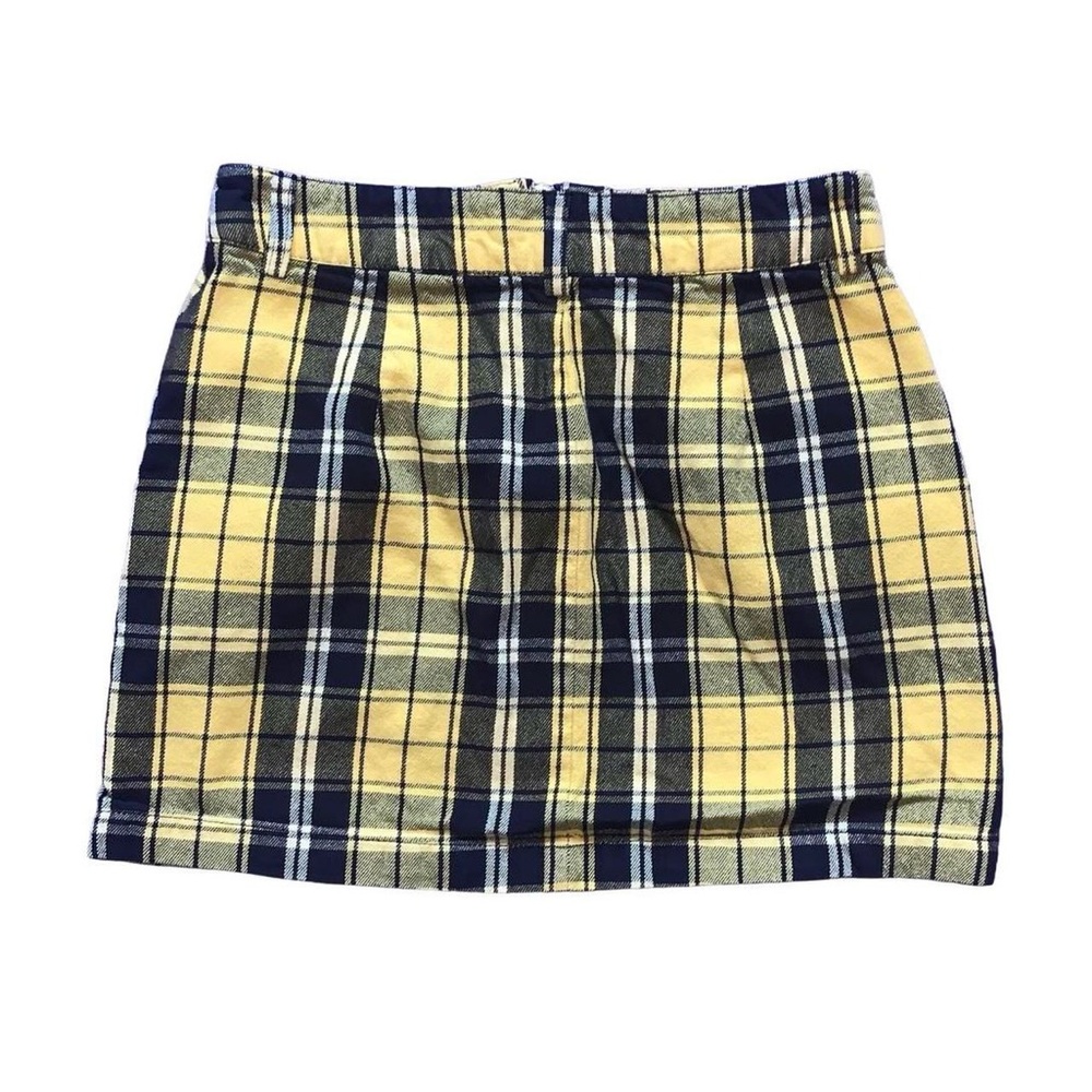 Plaid Yellow and Black Mini Skirt